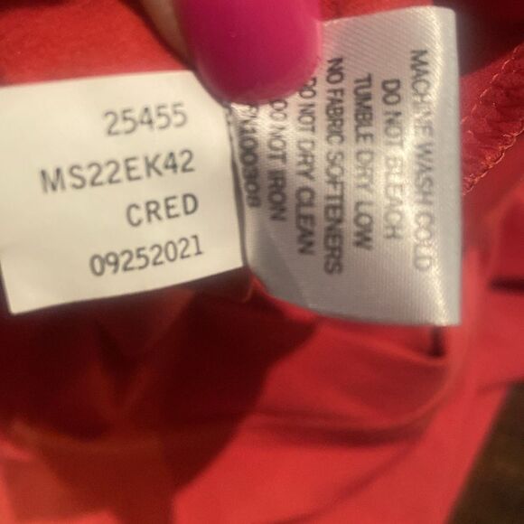 Peter Millar Men's Medium Forge Performance 1/4-Zip Pullover coral and navy - Picture 10 of 10